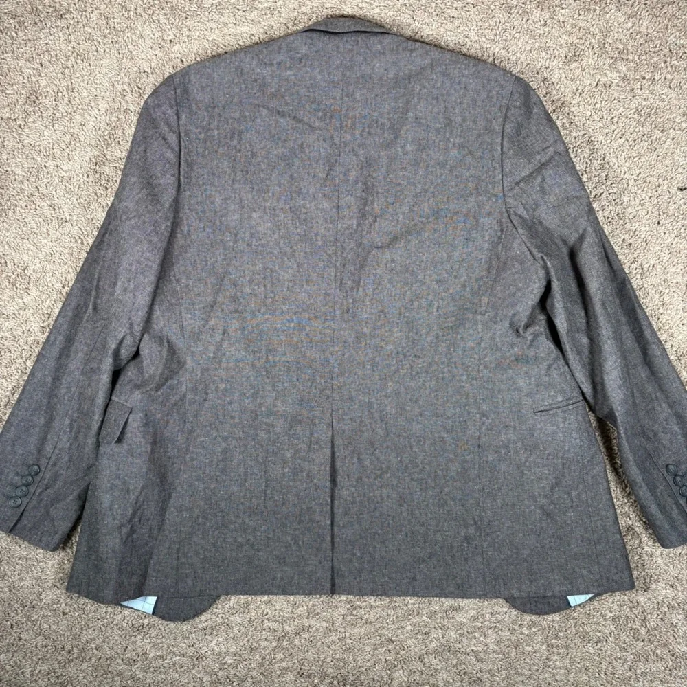 Stafford Mens 42 Short Gray Sport Coat Linen Blend Classic Two Button Blazer‎